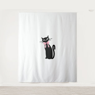 Tapete De Parede Gato Atômico Com Gato De Gato De Arco Rosa, Gatinh