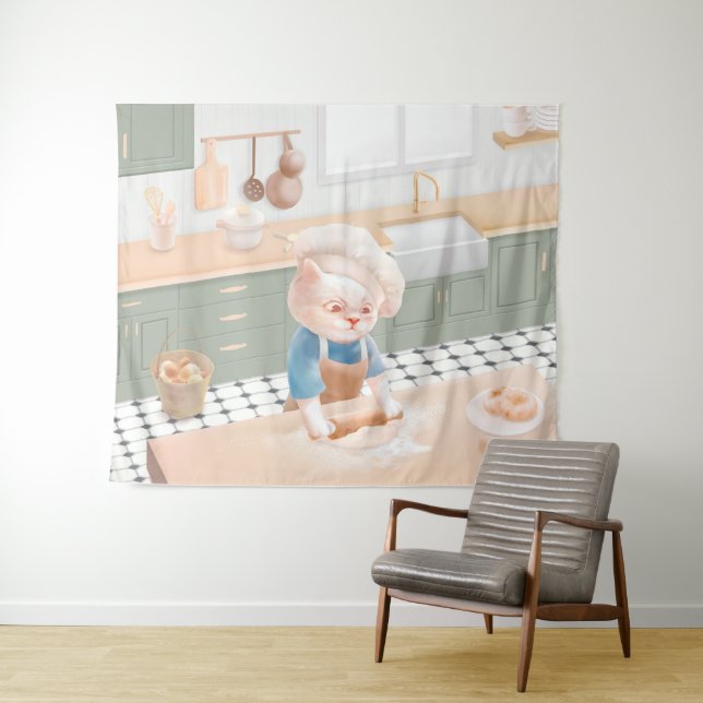 Tapete De Parede Gato Baker Baby - Cozy Morning Kneading (In Situ (Horizontal))