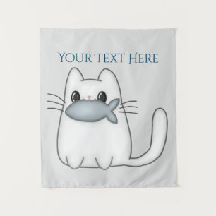 Tapete De Parede Gato bonito com o prêmio Peixe