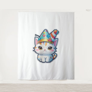 Tapete De Parede Gato bonito tem festa de Ano Novo
