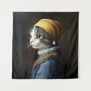 Tapete De Parede Gato com o Brinco de Pérola