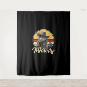 Tapete De Parede Gato de Cowboy Engraçado Mashup Mow Howten Kitten