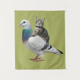 Tapete De Parede Gato entre os pombos