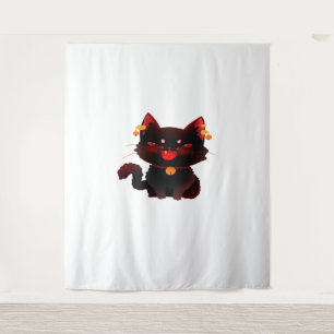 Tapete De Parede Gato Negro Bonito e Spooky com Camiseta Clássica