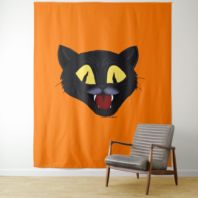 Tapete De Parede Gato Negro Halloween (In Situ)