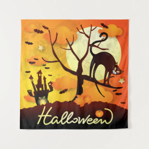 Tapete De Parede Gato Negro Halloween