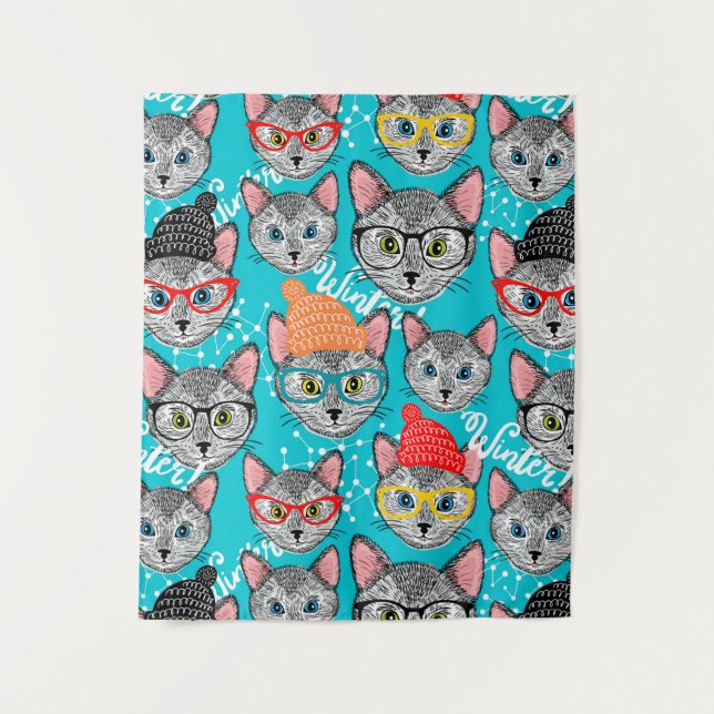 Tapete De Parede Gato no chapéu (Frente)