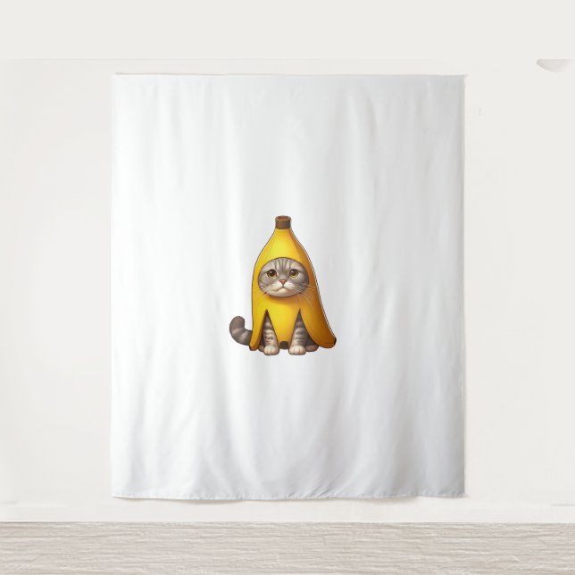 Tapete De Parede Gato no Figurino da Banana (Frente)