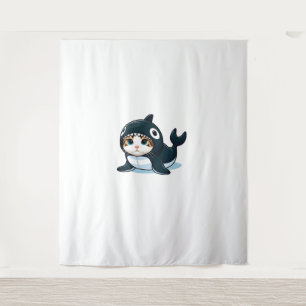 Tapete De Parede Gato no Figurino de Orca