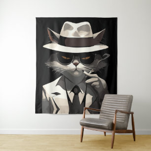 Tapete De Parede Gato Noir Legal: Felino Suave e Misterioso