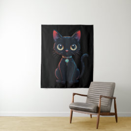 Tapete De Parede Gato Preto Pouco Assustador