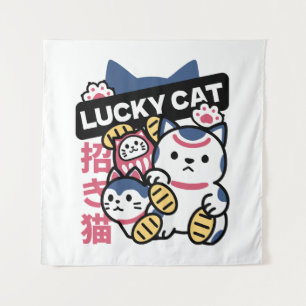 Tapete De Parede Gato Sortudo Maneki Neko – Gato da Sorte Japonês