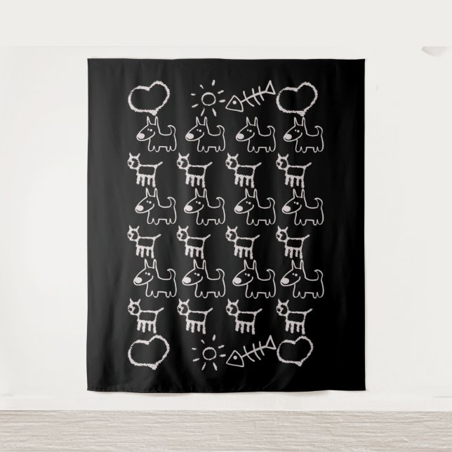 Tapete De Parede Gatos E Cães (Frente)