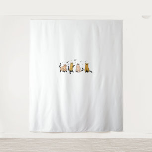 Tapete De Parede Gatos Negros Engraçados Fantasmas Padrões de Hallo