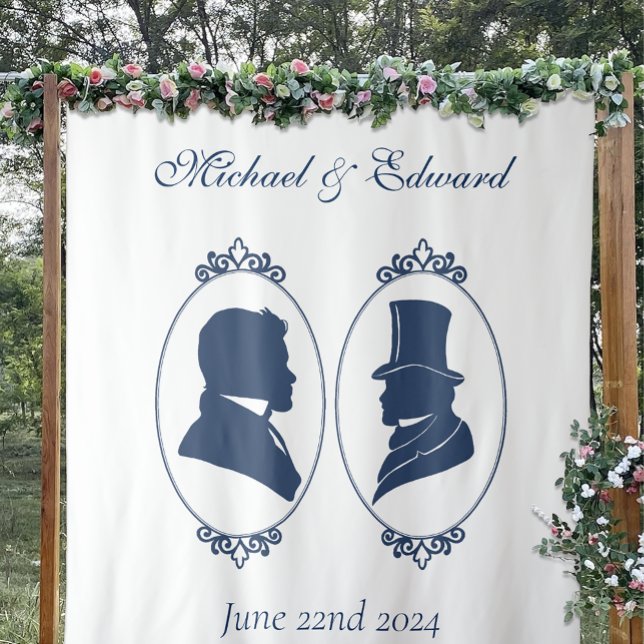 Tapete De Parede Gay Grooms Regency Rosas azuis (Criador carregado)