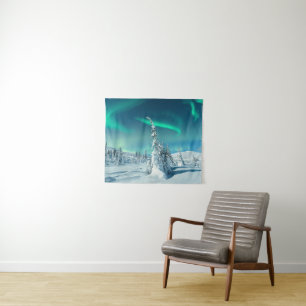 Tapete De Parede Gelo e neve   Luzes Nortes, Lapónia, Finlândia