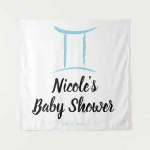 Tapete De Parede Gemini Azul Astrologia Zodiac - Fundo do Partido S