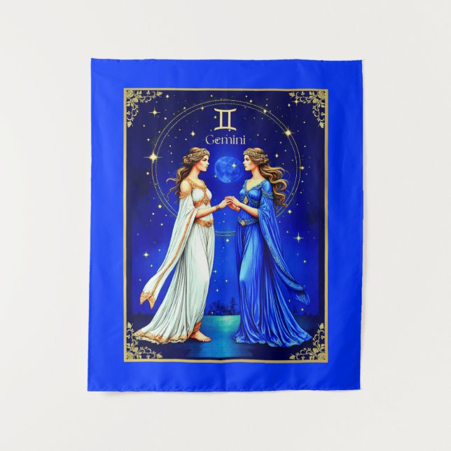 Tapete De Parede Gemini gêmeos sob um céu estrelado (Frente)