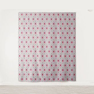 Tapete De Parede Geometria de diamante vermelho preto e branco