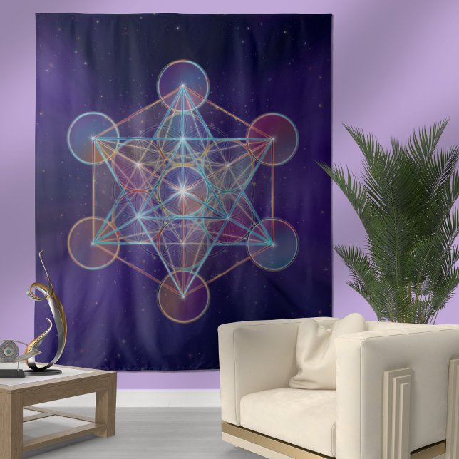 Tapete De Parede Geometria Sagrada do Cubo da Metatron (Criador carregado)
