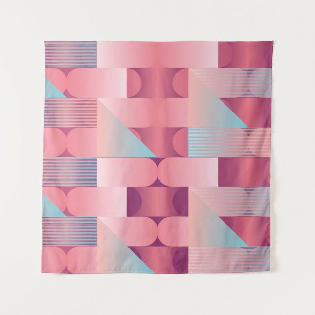 Tapete De Parede Geometric surface pattern with triangles, circles  (Frente)