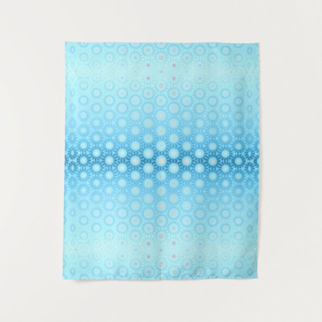 Tapete De Parede Geométrico bonito de Azul e Pêssego (Frente)