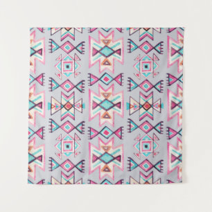 Tapete De Parede Geométrico étnico, padrão tribal de aquarela.