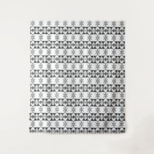 Tapete De Parede Geométrico Tribal Preto e Branco