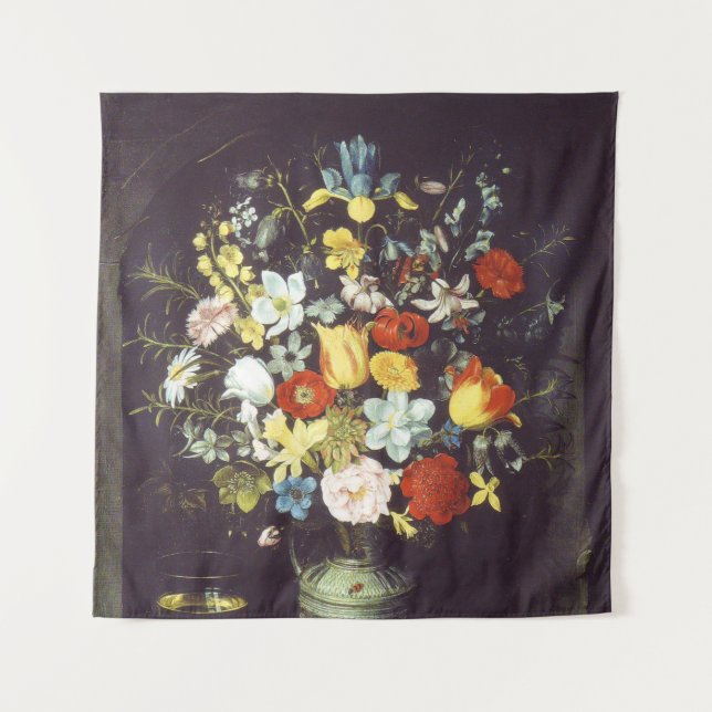 Tapete De Parede Georg Flegel  Grande peça de flores (em nicho)  (Frente)