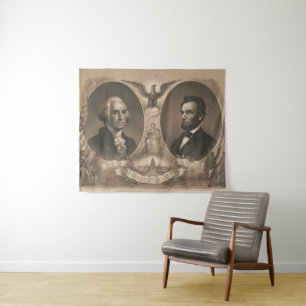 Tapete De Parede George Washington Abraham Lincoln Eagle Vintage EU