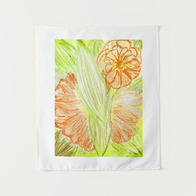 Tapete De Parede Gerbera e Aspidistra elatior, (Frente)