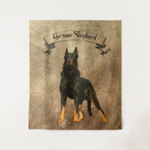 German shepherd, Alça de Bagagem Bandana preta Wra