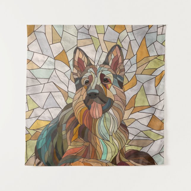 Tapete De Parede German shepherd - Arte Mosaica (Frente)