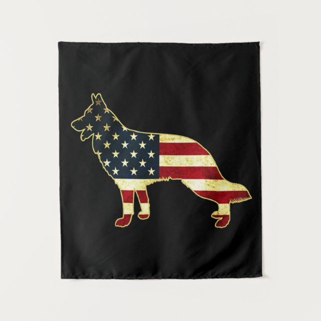 Tapete De Parede German shepherd de Sinalizador Rustic USA (Frente)