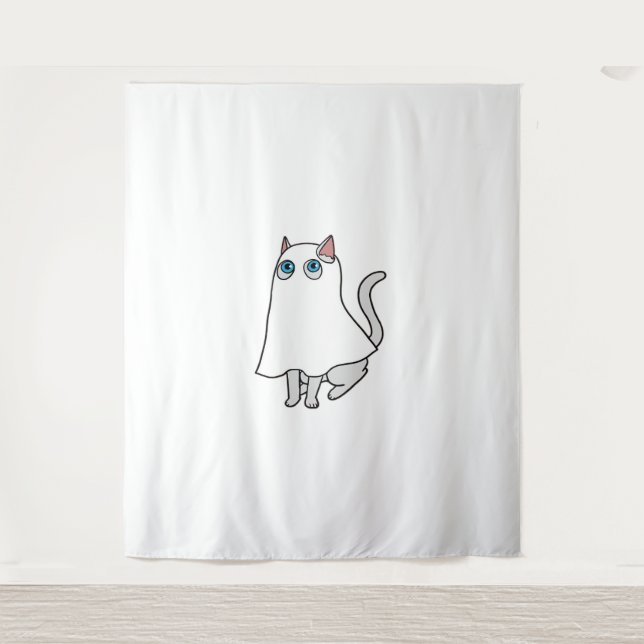 Tapete De Parede Ghost Cat Classic T-Shirt_2 (Frente)