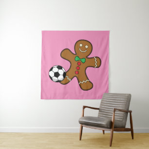Tapete De Parede Gingerbird Man Jogando Futebol