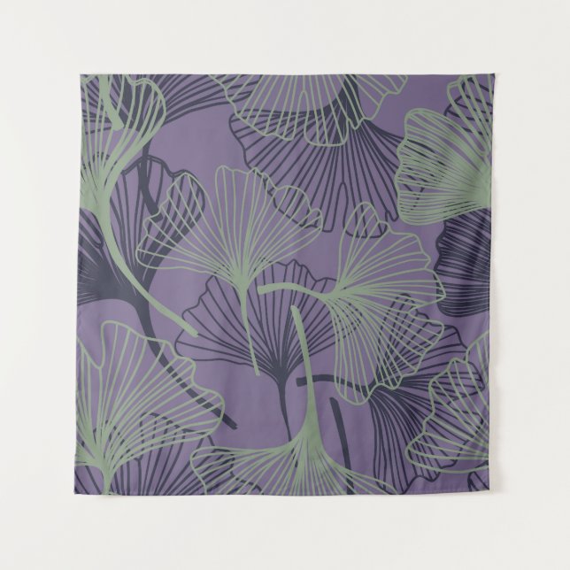 Tapete De Parede Gingko biloba: padrão de colheita de abstrato. (Frente)