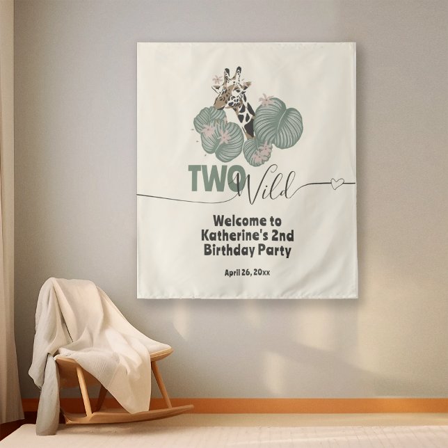 Tapete De Parede Giraffe 2 Festa de aniversário Animal Safari Selva (Criador carregado)