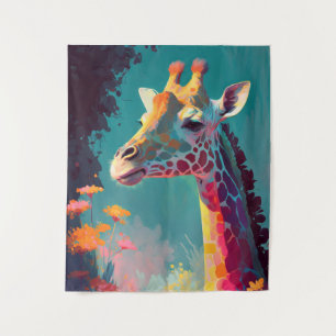 Tapete De Parede Giraffe Animal Retrato Pintando A Vida Selvagem Lá