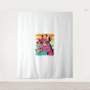 Tapete De Parede Giraffe Vintage Óculos de sol Funny African Animal