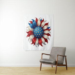 Tapete De Parede Girassol Bandeira Americana 4 De Julho