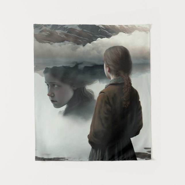 Tapete De Parede Girl with clouds (Frente)