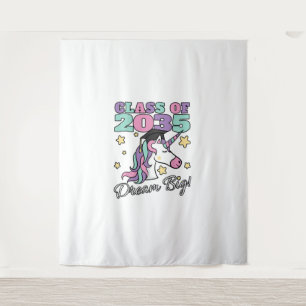 Tapete De Parede Girls Classe de 2035 Magical Unicorn Gorro de Grad