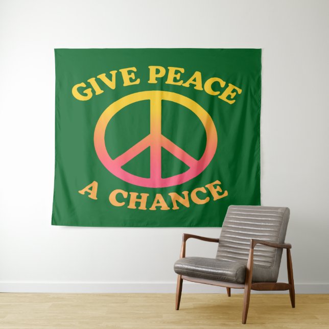 Tapete De Parede 'Give Peace a Chance' Tapestry (In Situ (Horizontal))