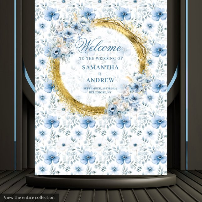 Tapete De Parede Glam Boho Pastel Blue Dourado Foto Prop (Glam Boho Pastel Blue Gold Wedding Photo Prop Tapestry)