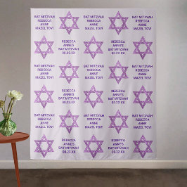 Tapete De Parede Glam Purple Star De David Photo Booth Bat Mitzvah