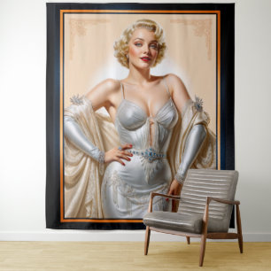 Tapete De Parede Glamour Vintage Hollywood Beleza Loura