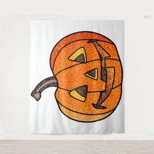 Tapete De Parede Glitter Jack O'Lantern