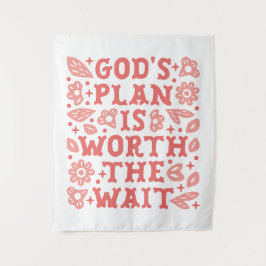 Tapete De Parede God's plan is worth the wait Christian girl pink