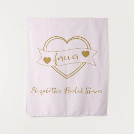 Tapete De Parede Gold Forever Hearts Bridal Shower